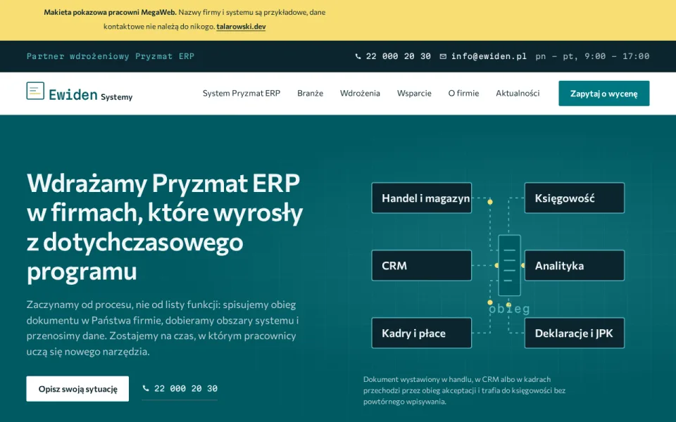Zrzut strony: Ewiden Systemy