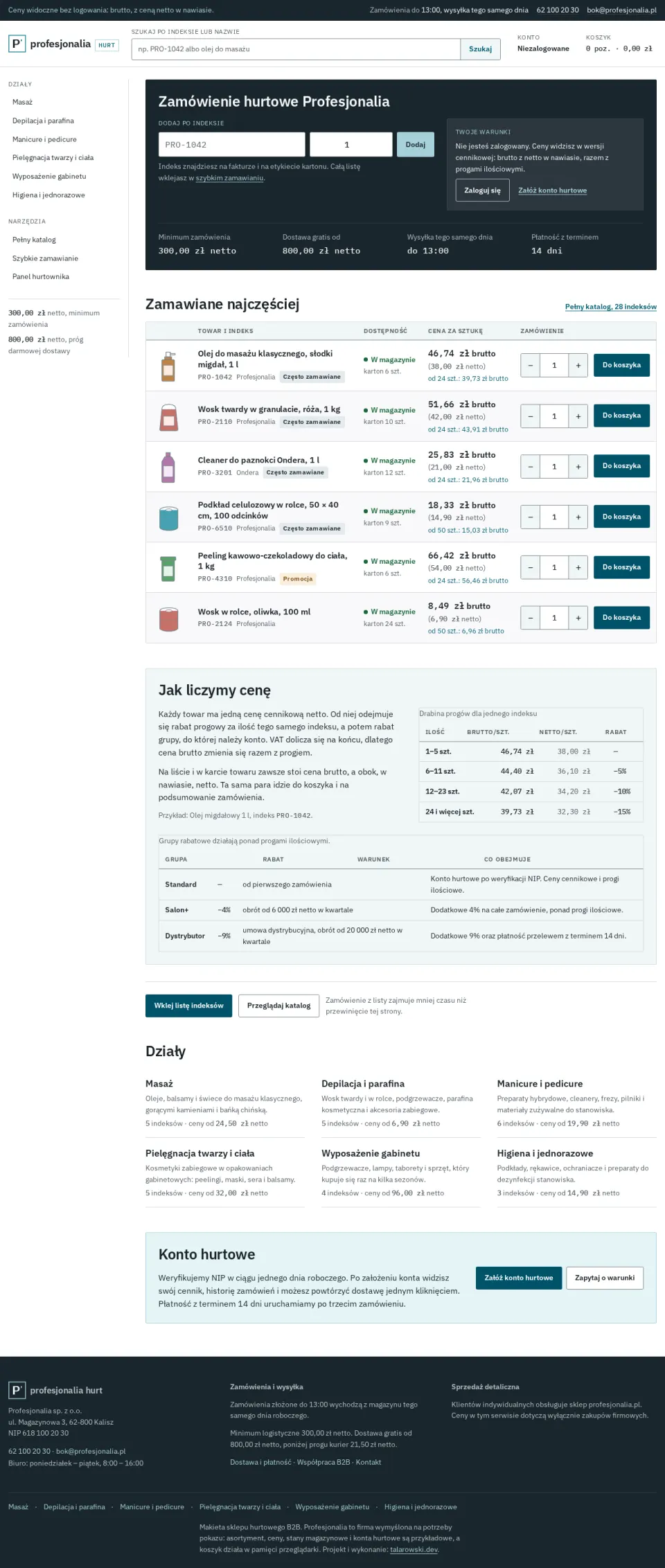 Zrzut strony: Profesjonalia B2B