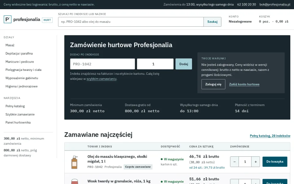 Zrzut strony: Profesjonalia B2B